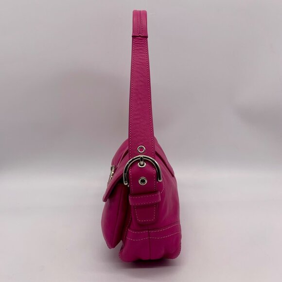 Coach Pink Leather Vintage Soho Pocket Flap Shoulder Bag  1446 - Picture 4 of 11